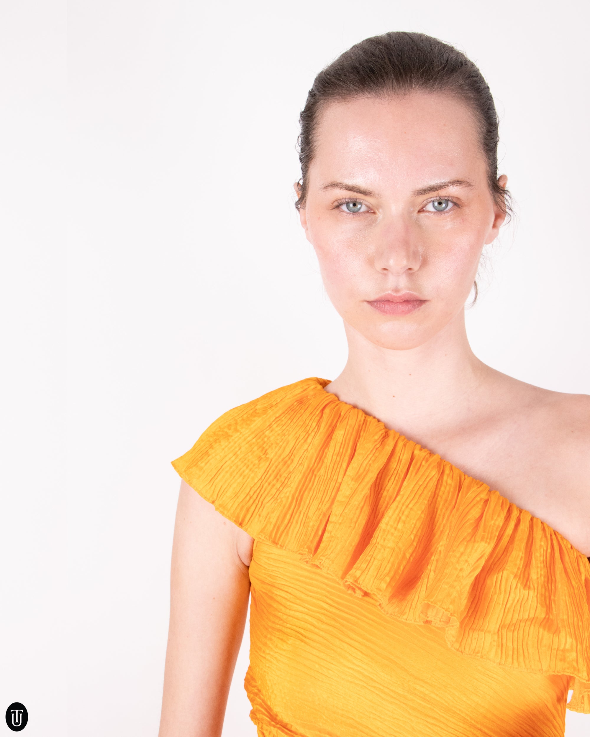 70s Yves Saint Laurent Sunny Ruffle and Pleat Dress S