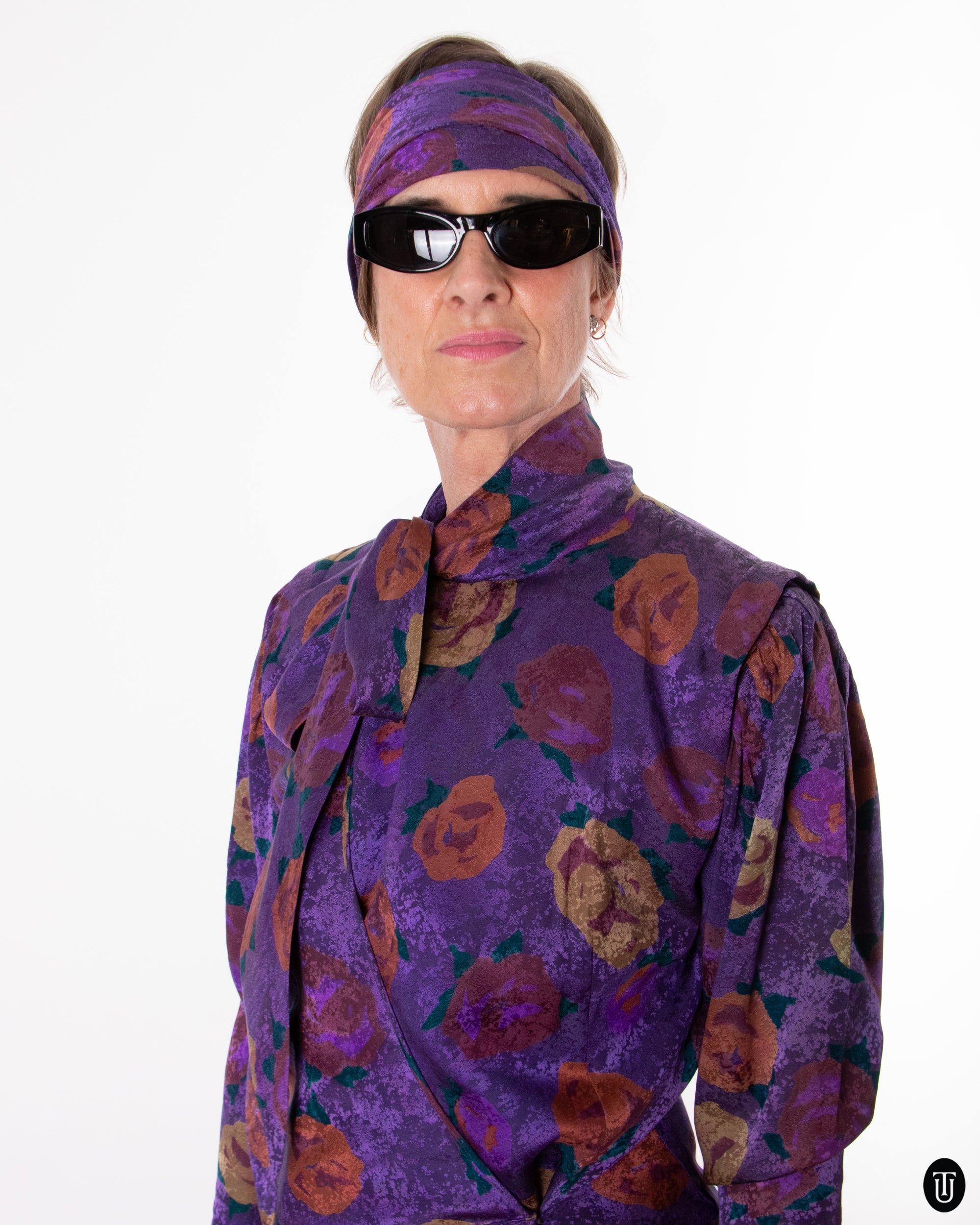 80's Ungaro Floral Wrap Dress M