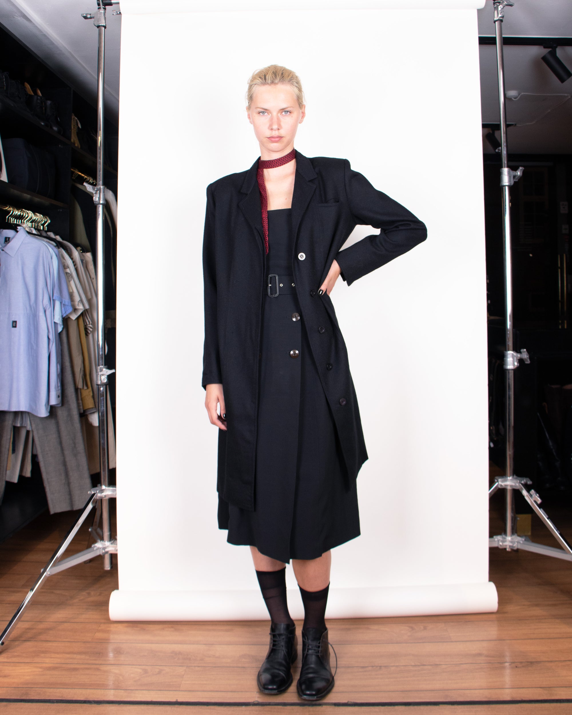 1980s Fendi Black Wool Coat L