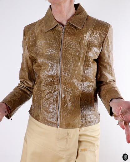 90's Inside Stone Leather Jacket S