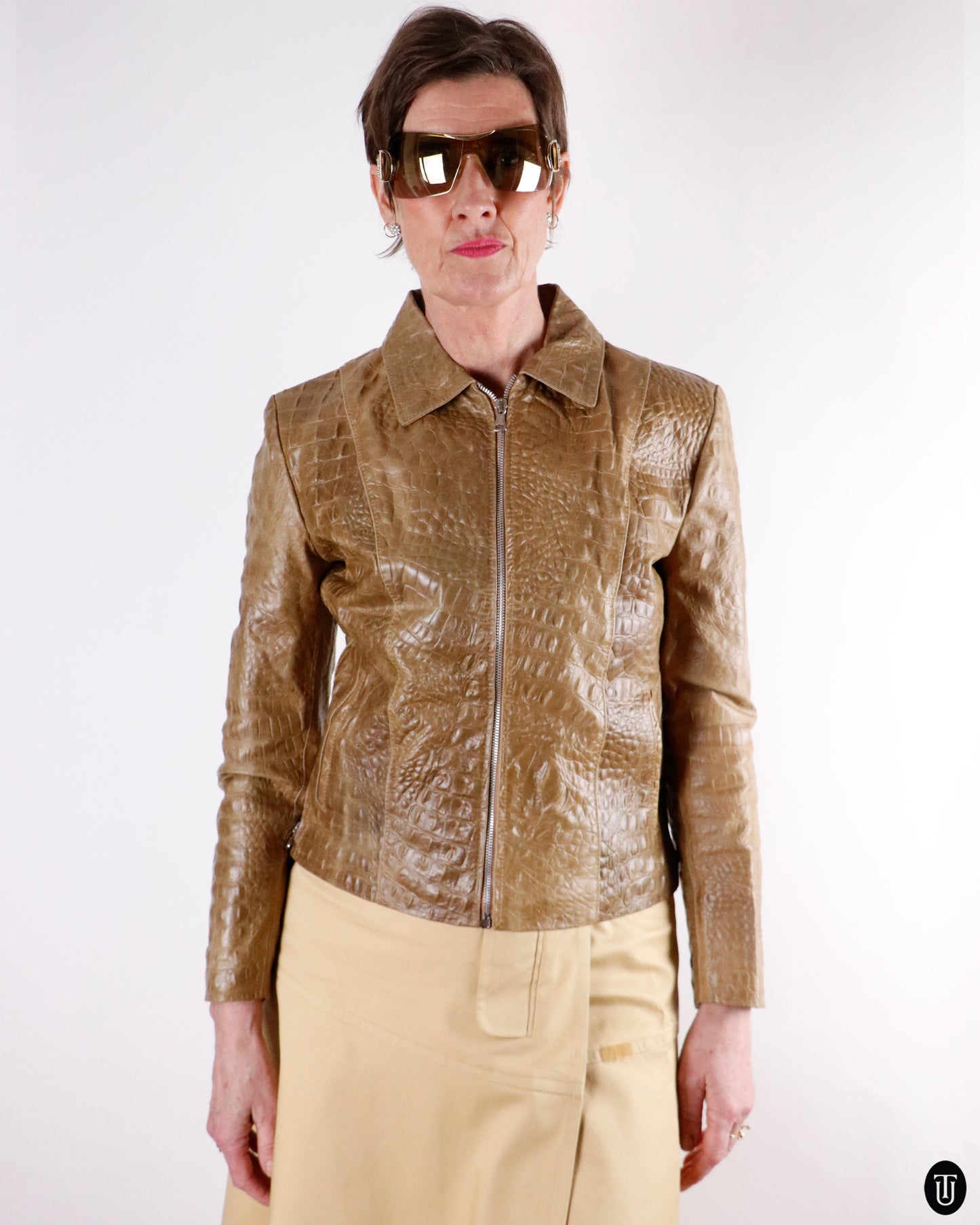 90's Inside Stone Leather Jacket S