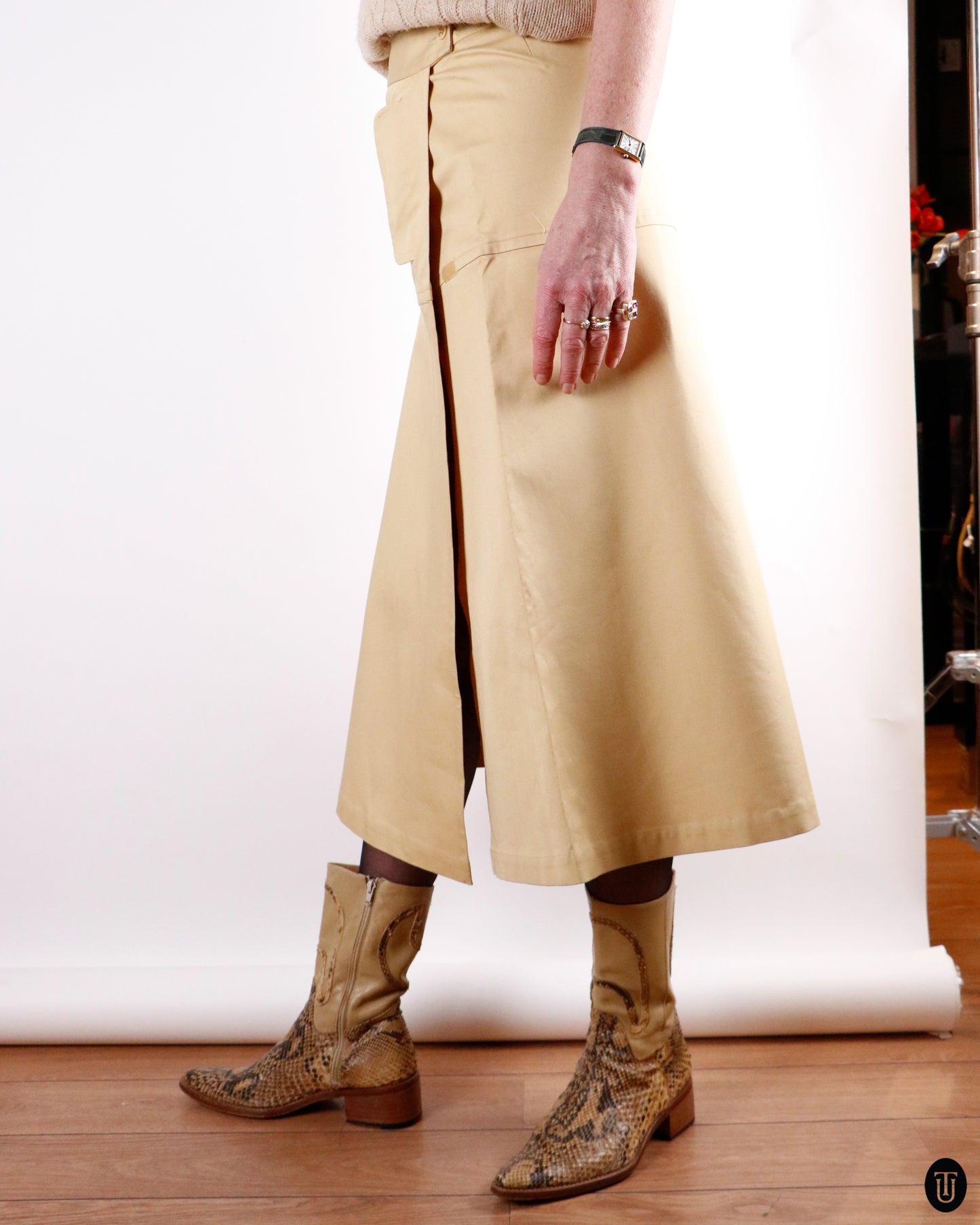 90's Yves Saint Laurent Rive Gauche Cotton Skirt S