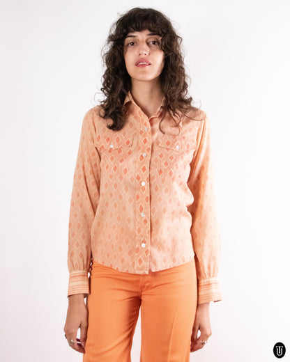 70's Saint Laurent "Rive Gauche" Orange Shirt S