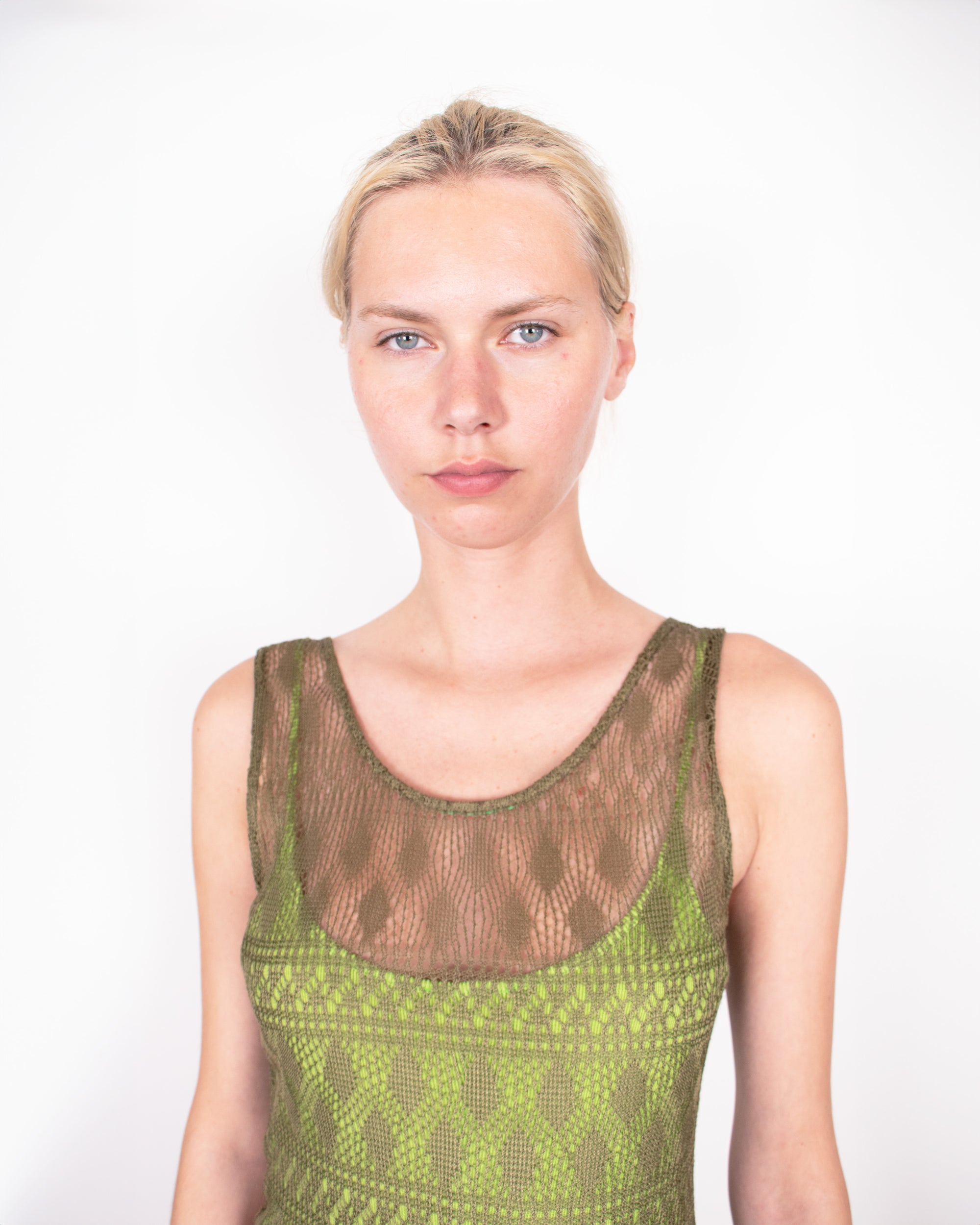 1990s Kenzo Green Knitted Maxi dress S