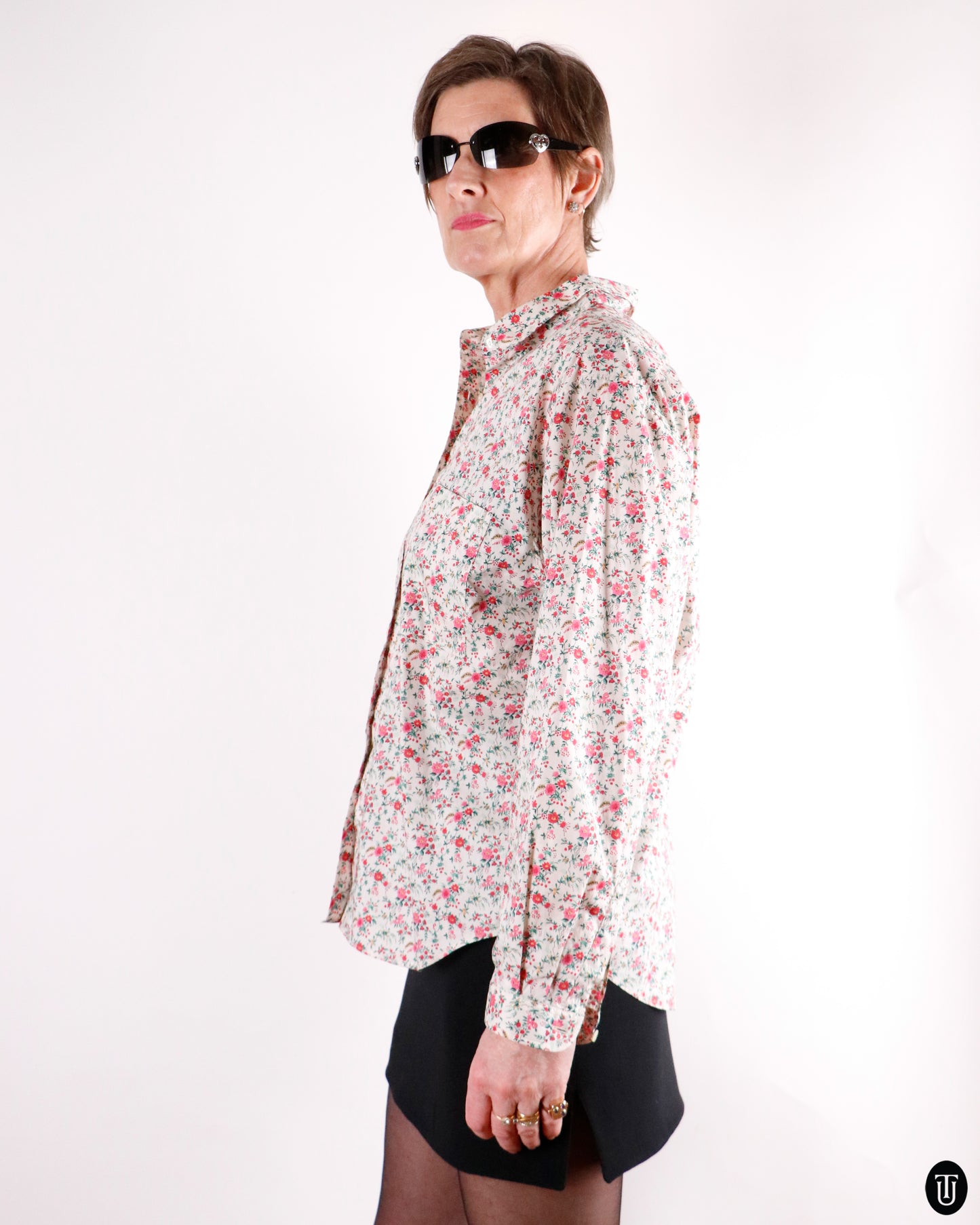 80's Cacharel Floral Liberty Cotton Shirt M