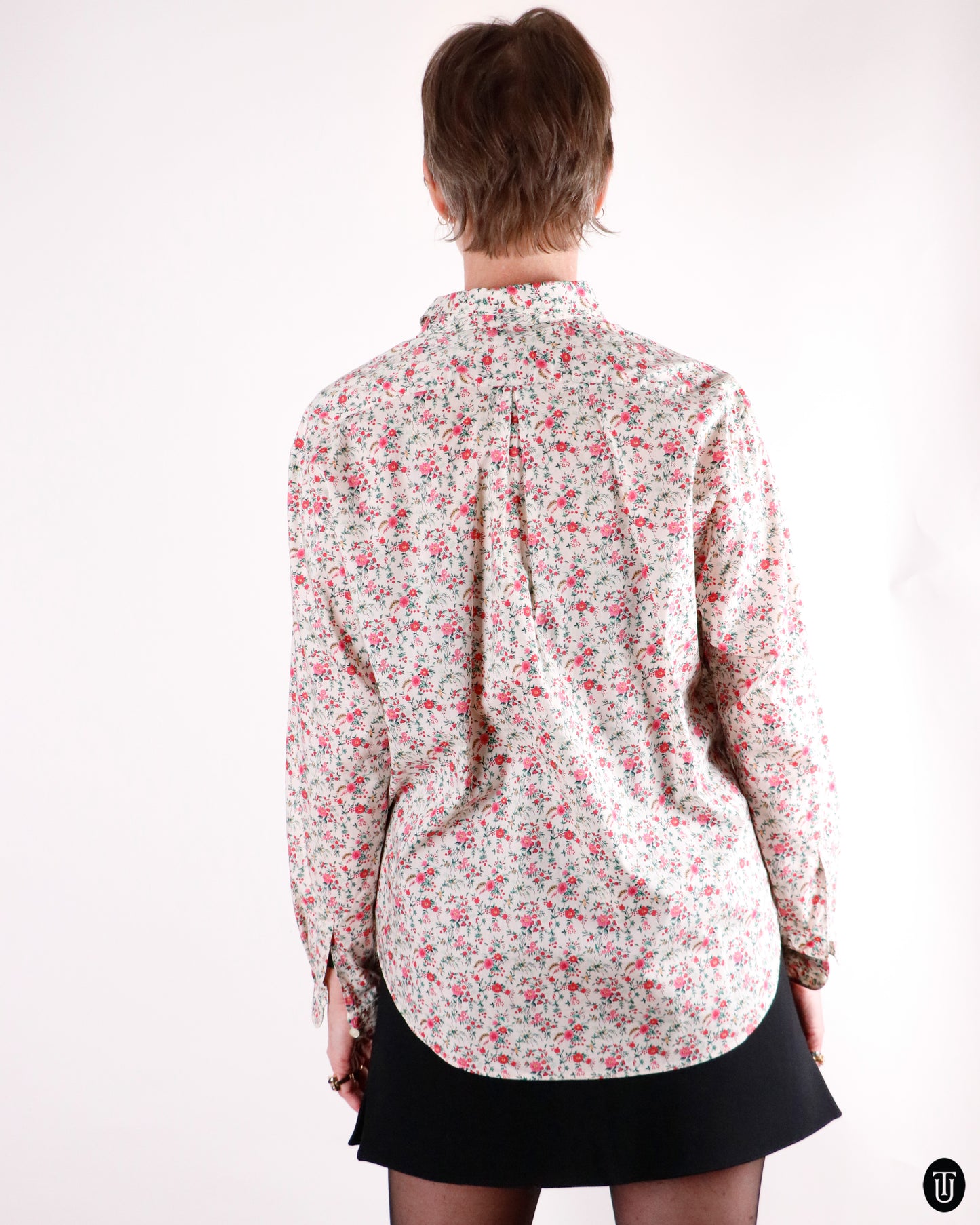 80's Cacharel Floral Liberty Cotton Shirt M