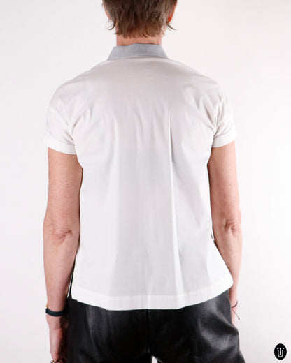 00's Brunello Cucinelli White Cotton-blend Shirt S