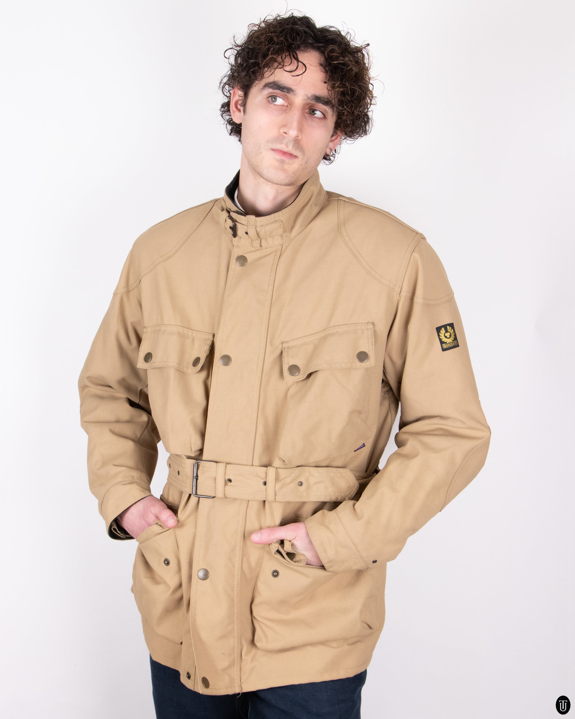 90s Belstaff Canvas Moto Jacket L