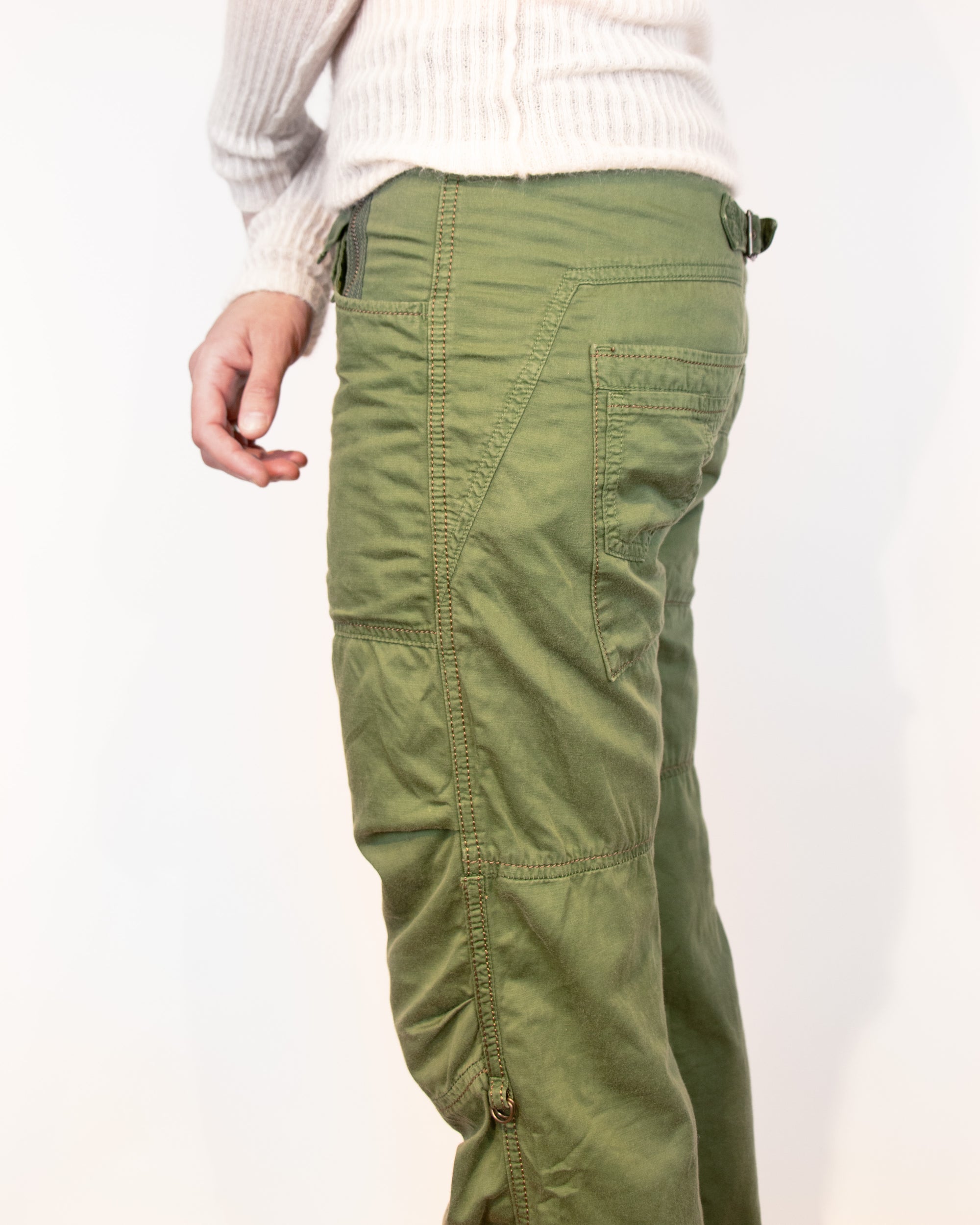 2000s Marithé et Francois Girbaud Green Cargo Pants M