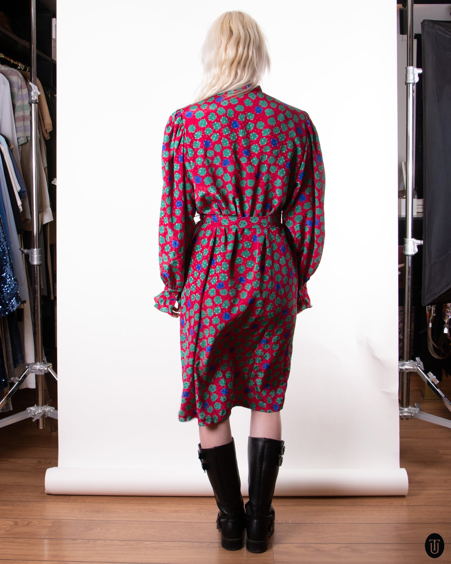 70's Pierre Balmain Ruffle Dress M