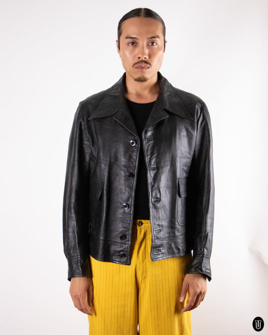 90's Boxy Leather Jacket S