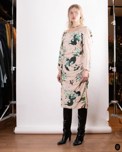 00's Dolce & Gabbana Pink Silk Floral Dress L