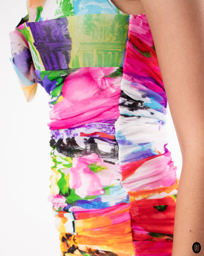 80's La Perla Rouched Cocktail Dress XS
