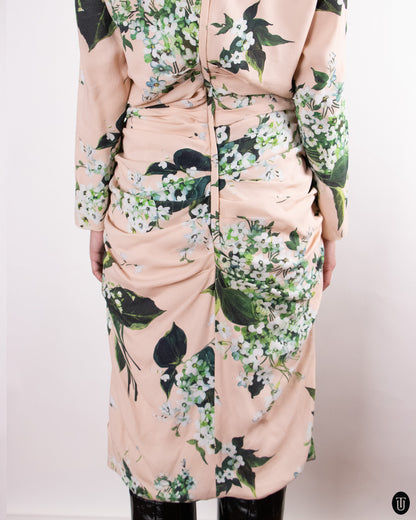 00's Dolce & Gabbana Pink Silk Floral Dress L