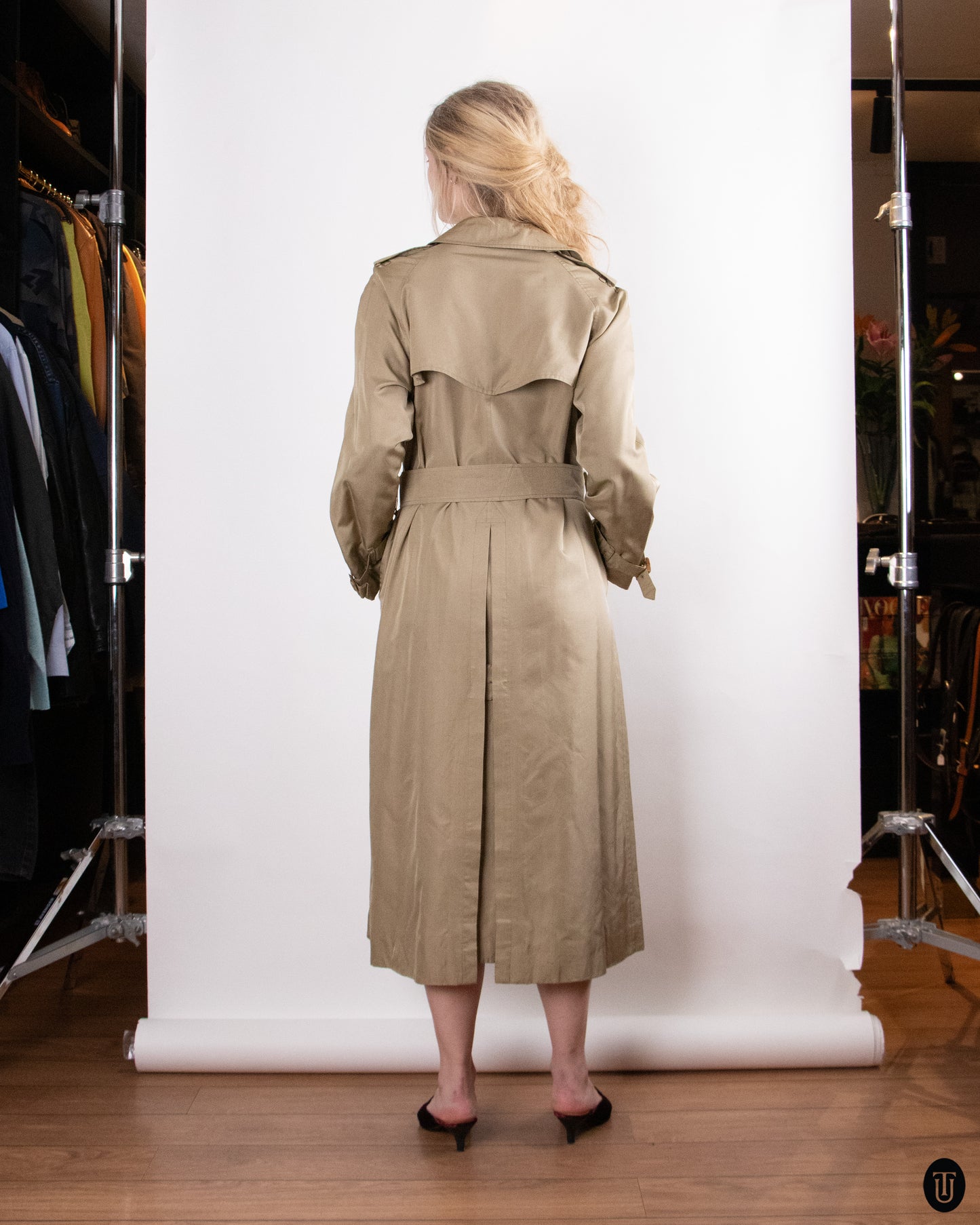 00's Burberry Silk Trench Coat M