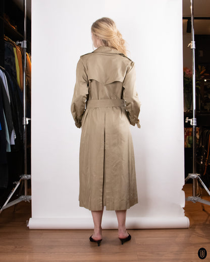 00's Burberry Silk Trench Coat M