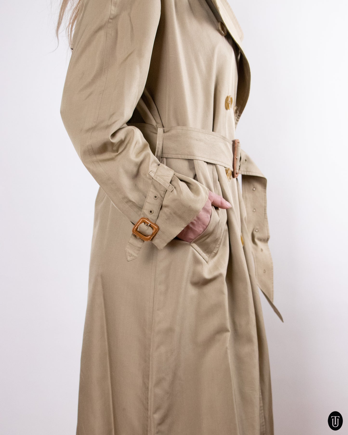 00's Burberry Silk Trench Coat M
