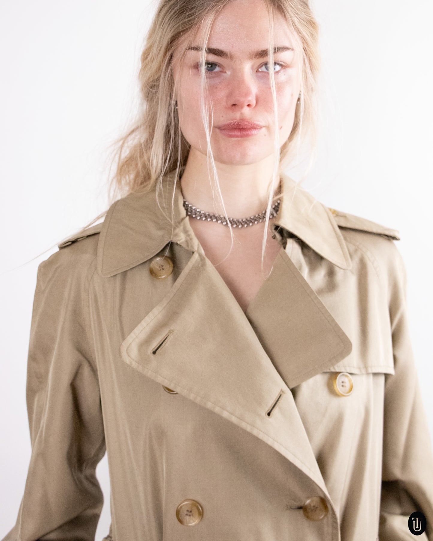 00's Burberry Silk Trench Coat M