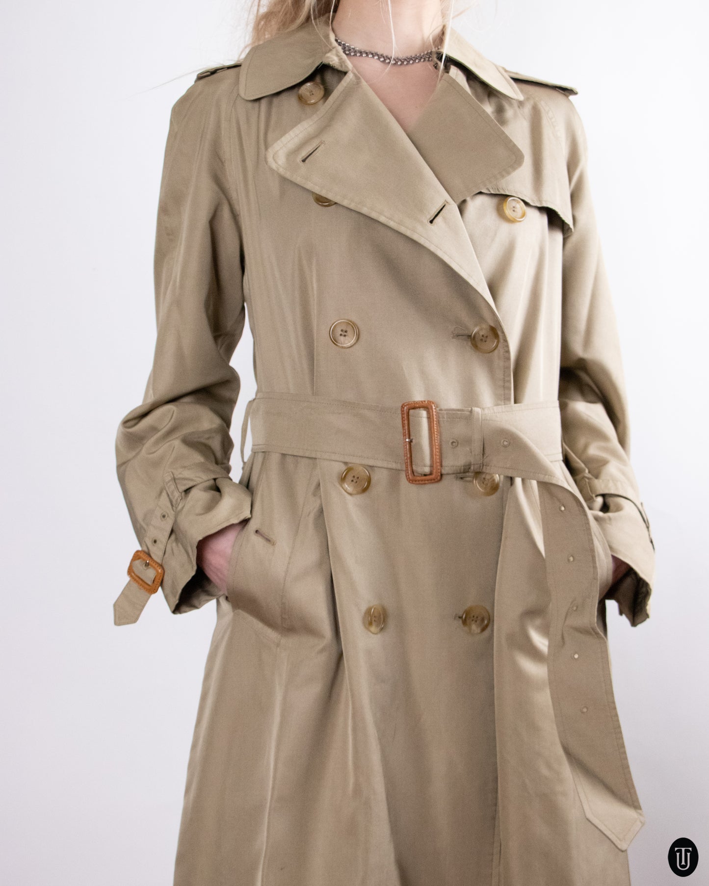 00's Burberry Silk Trench Coat M