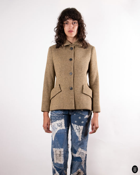 00's Christian Dior Tweed Bar Jacket M