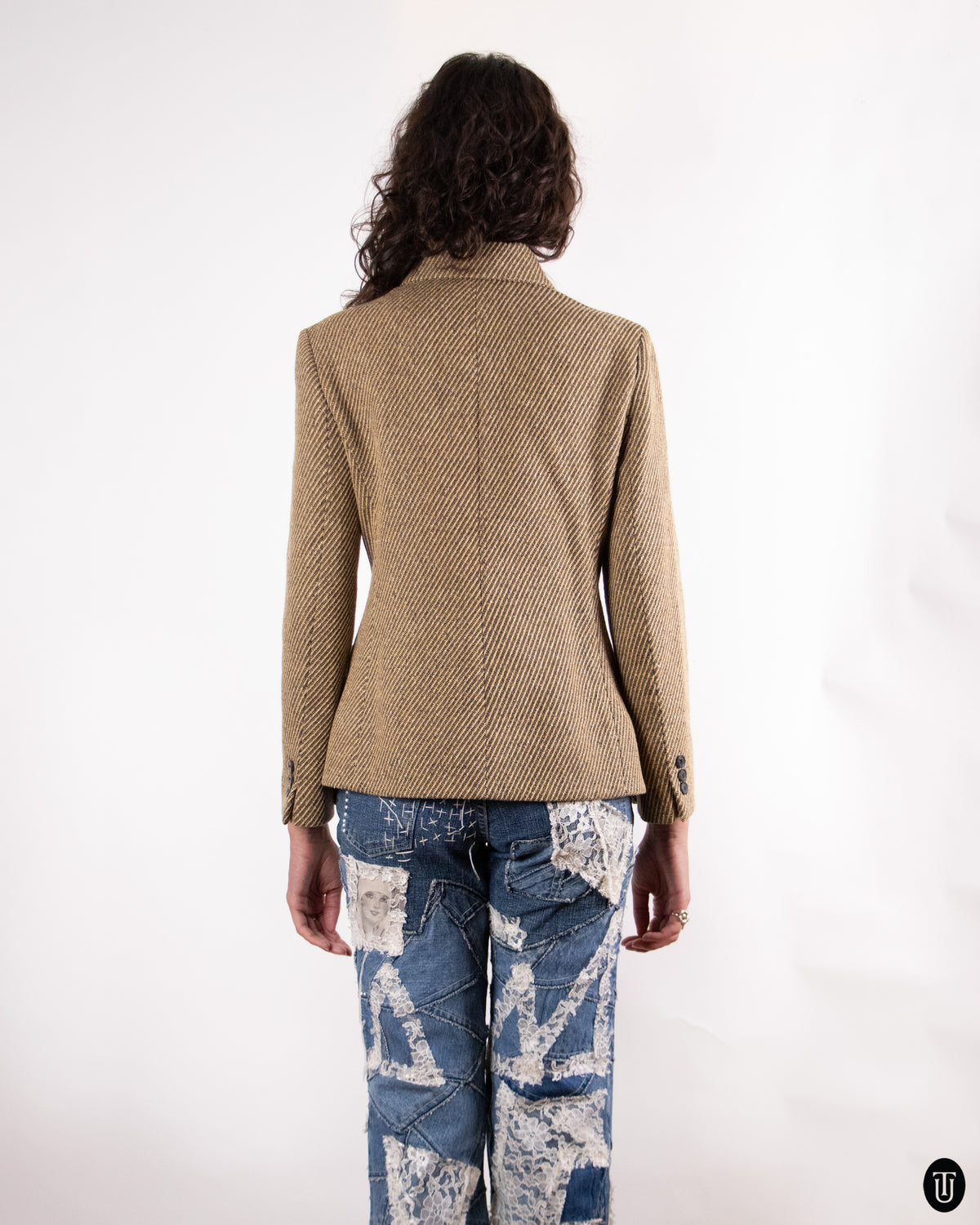 00's Christian Dior Tweed Bar Jacket M