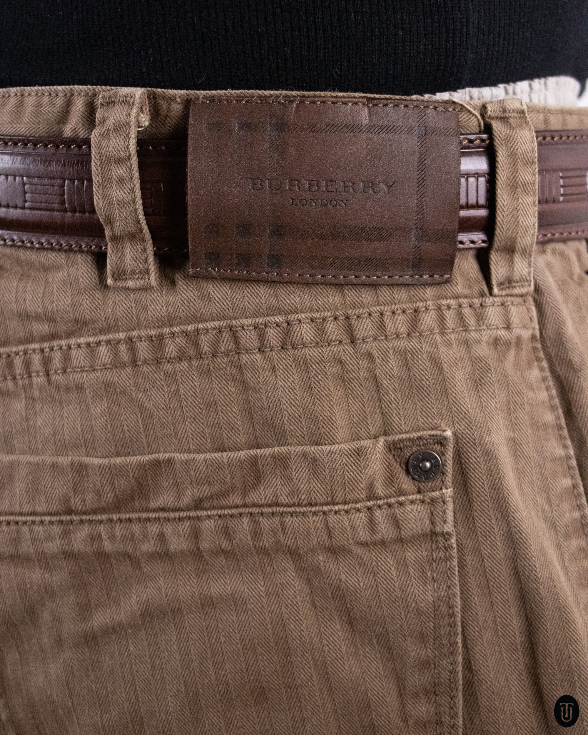 00's Burberry Brown Cotton Slacks M