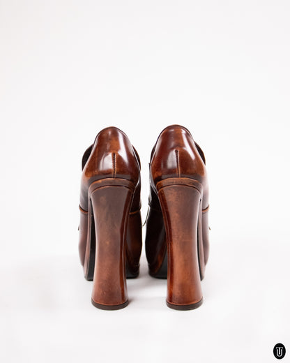 00's Miu Miu Patent Leather Platform Loafers