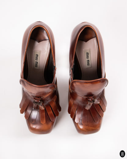 00's Miu Miu Patent Leather Platform Loafers