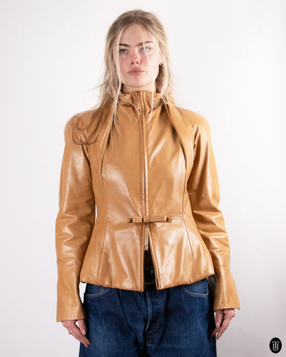 00's Gianfranco Ferre Brown Leather Jacket S