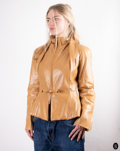 00's Gianfranco Ferre Brown Leather Jacket S