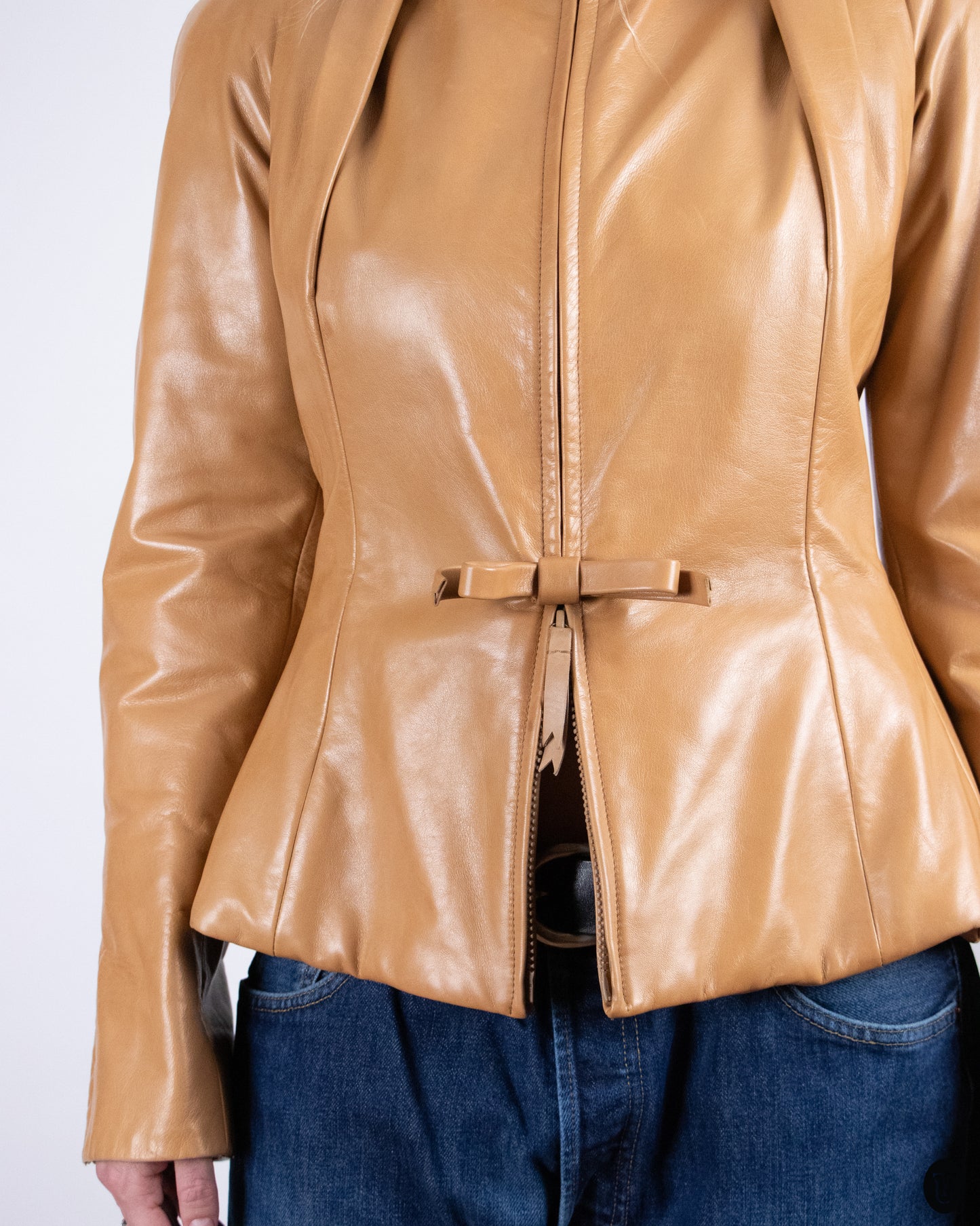 00's Gianfranco Ferre Brown Leather Jacket S