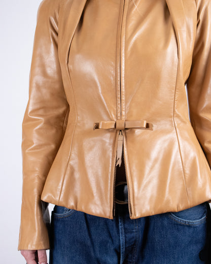 00's Gianfranco Ferre Brown Leather Jacket S