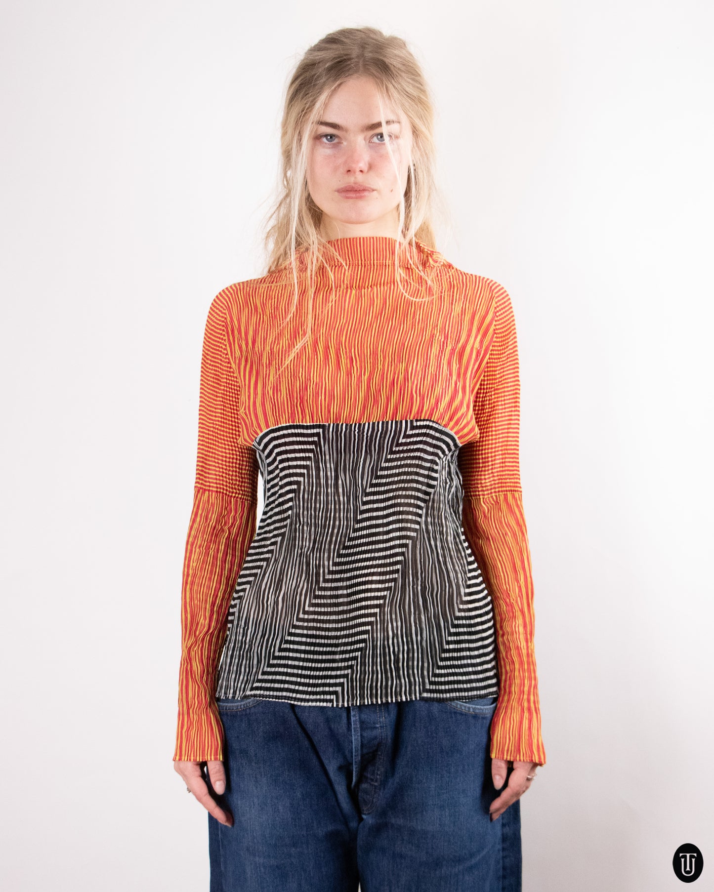 90's Issey Miyaki Pleated Top M