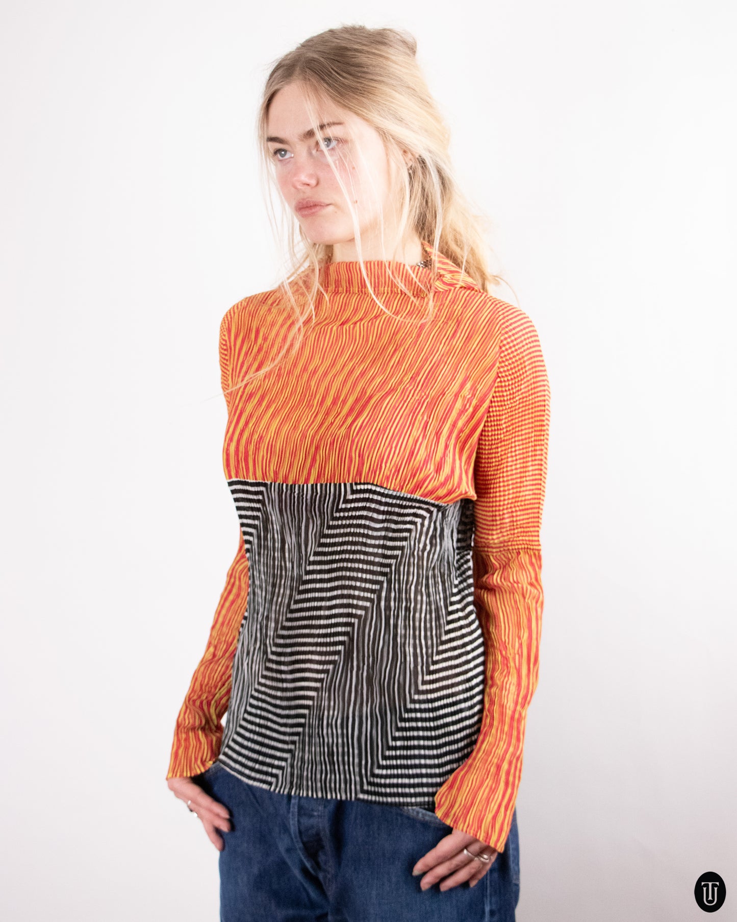 90's Issey Miyaki Pleated Top M