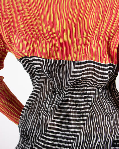 90's Issey Miyaki Pleated Top M
