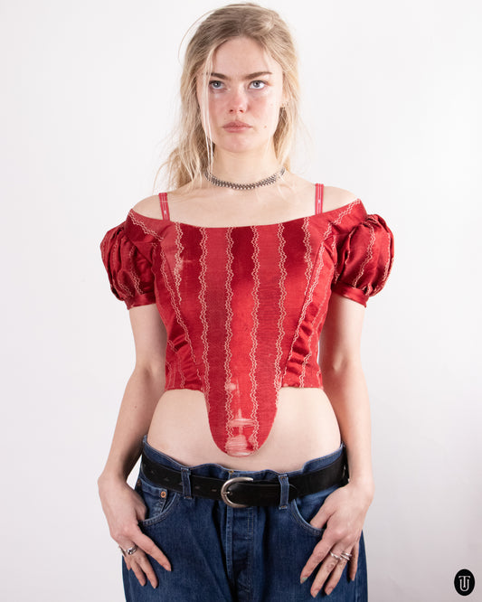 1890's Red Corset Top XS