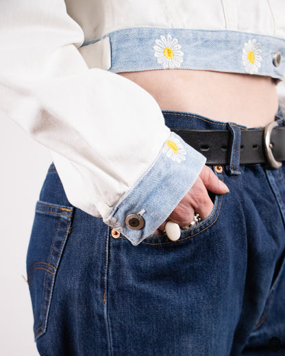 90's Laura Biagotti Daisy Denim Jacket M