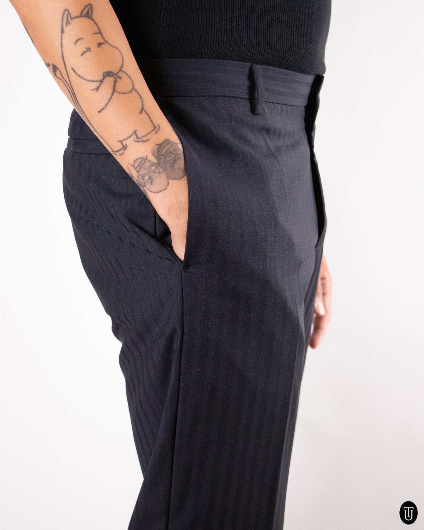 90's Dior Hedi Slimane Striped Wool and Mohair Suit S