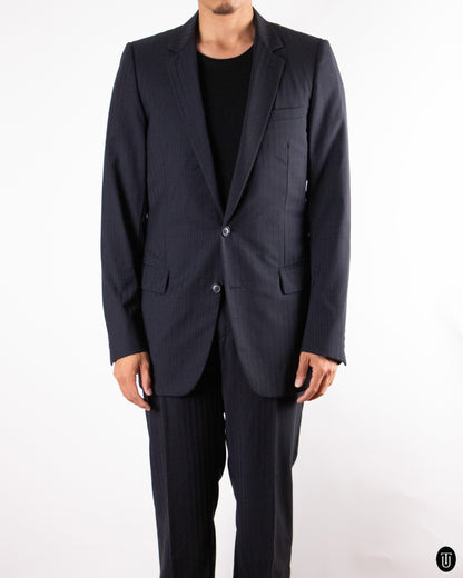 90's Dior Hedi Slimane Striped Wool and Mohair Suit S