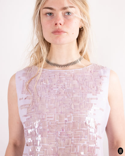 00's Gianfranco Ferre Lilac Sequin Top M