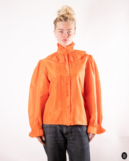 80's YSL Orange Blouse M
