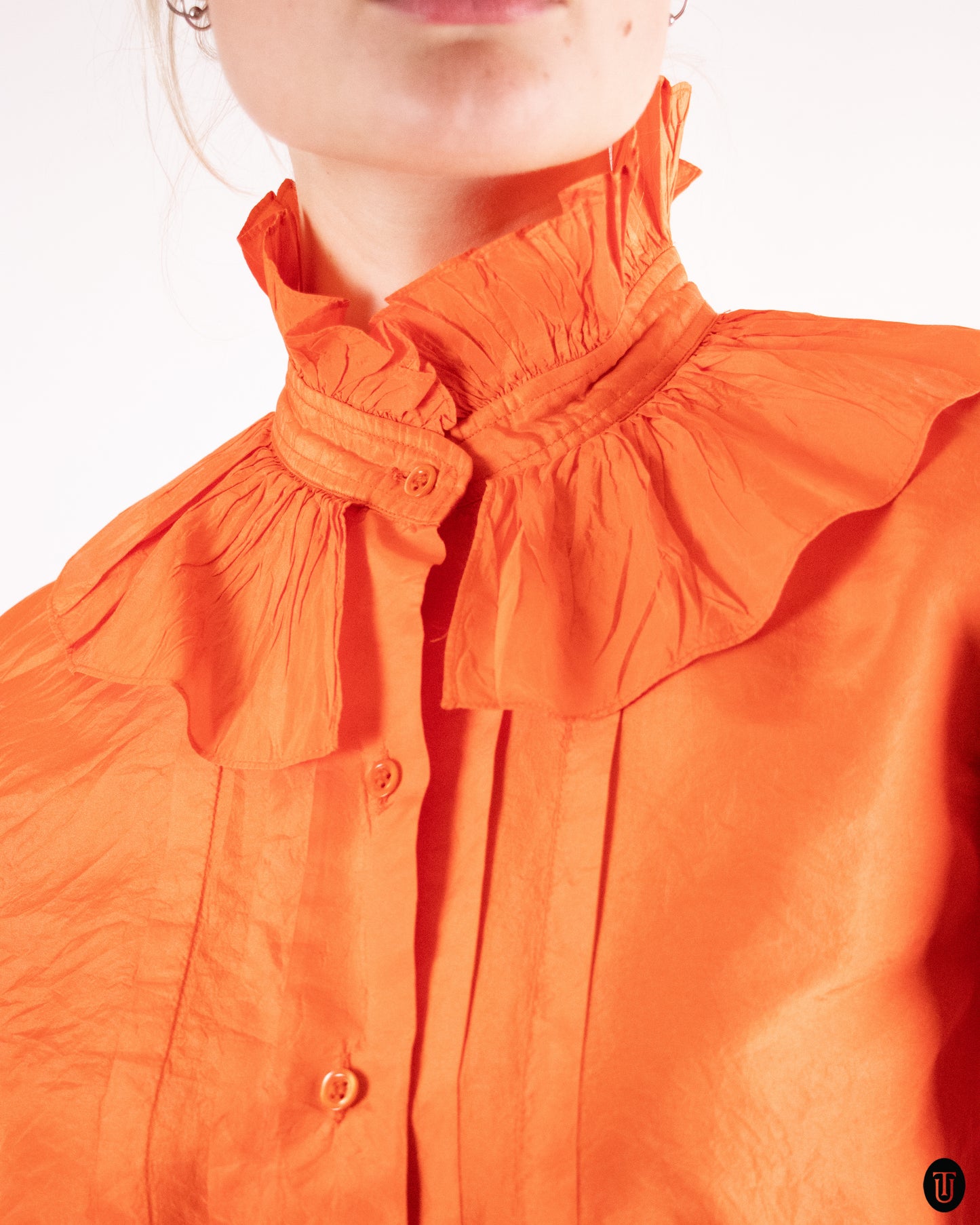 80's YSL Orange Blouse M