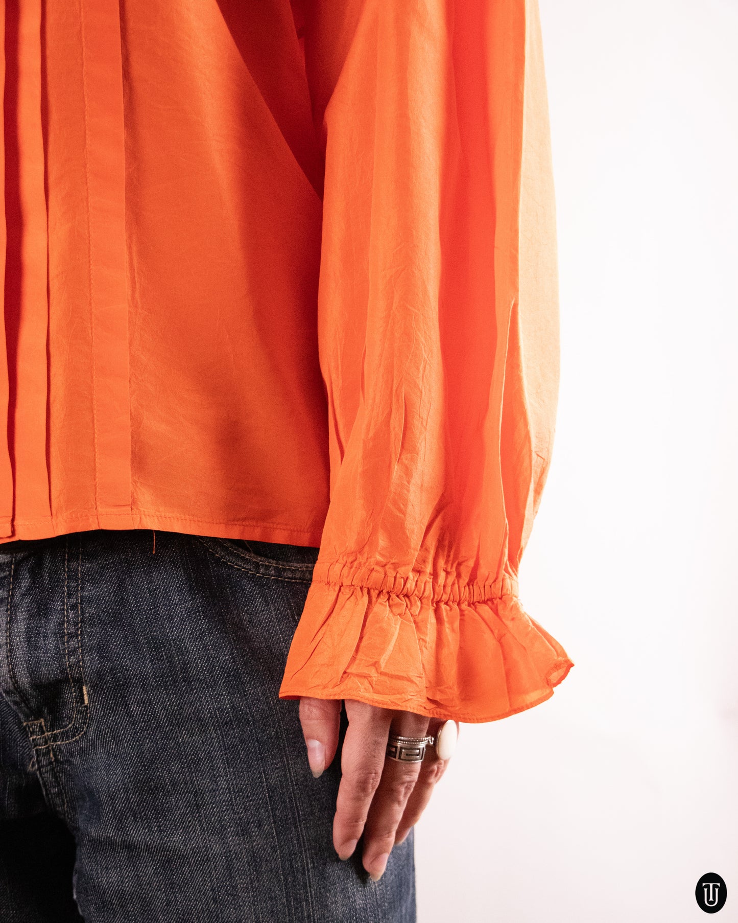 80's YSL Orange Blouse M