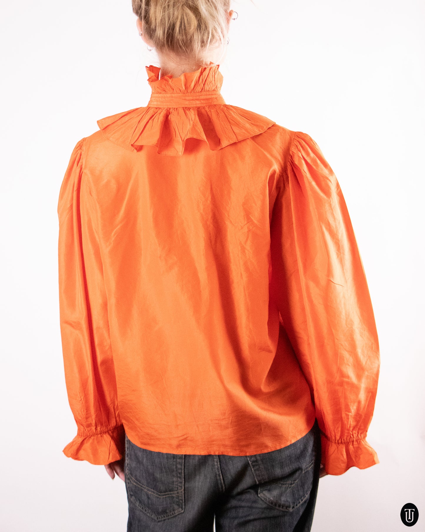 80's YSL Orange Blouse M