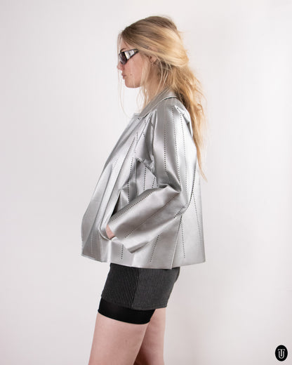 00's Issey Miyaki Silver Jacket M