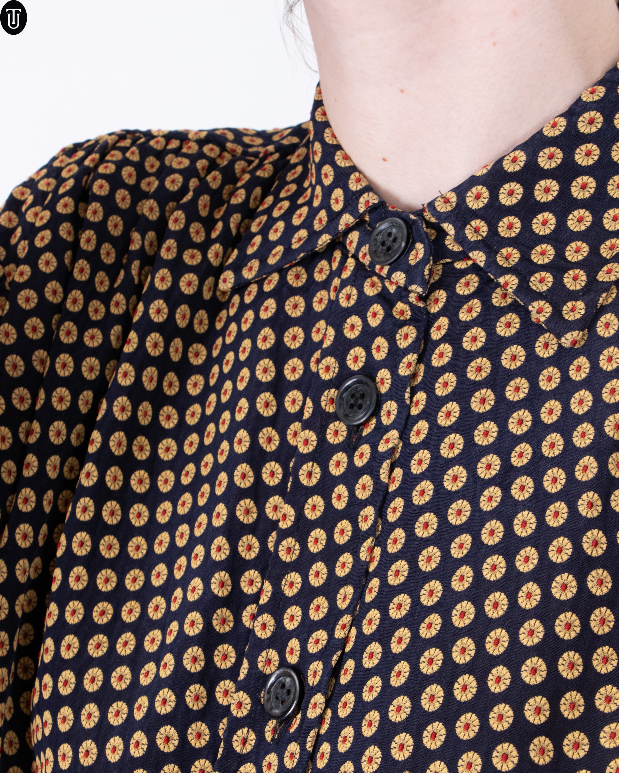 80s Yves Saint Laurent Patterned Blouse S