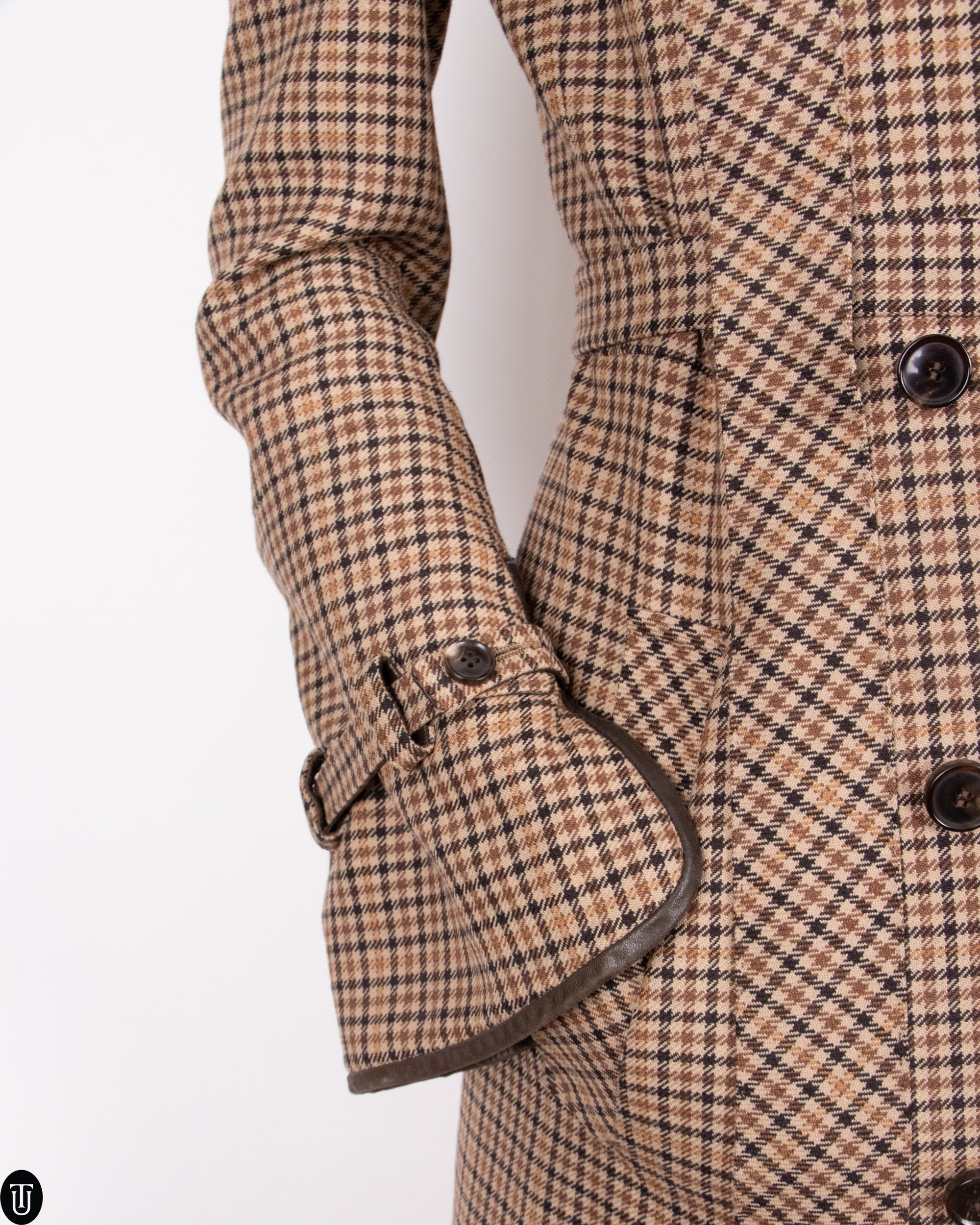 FW08 Balenciaga Houndstooth Wool Trench Coat M