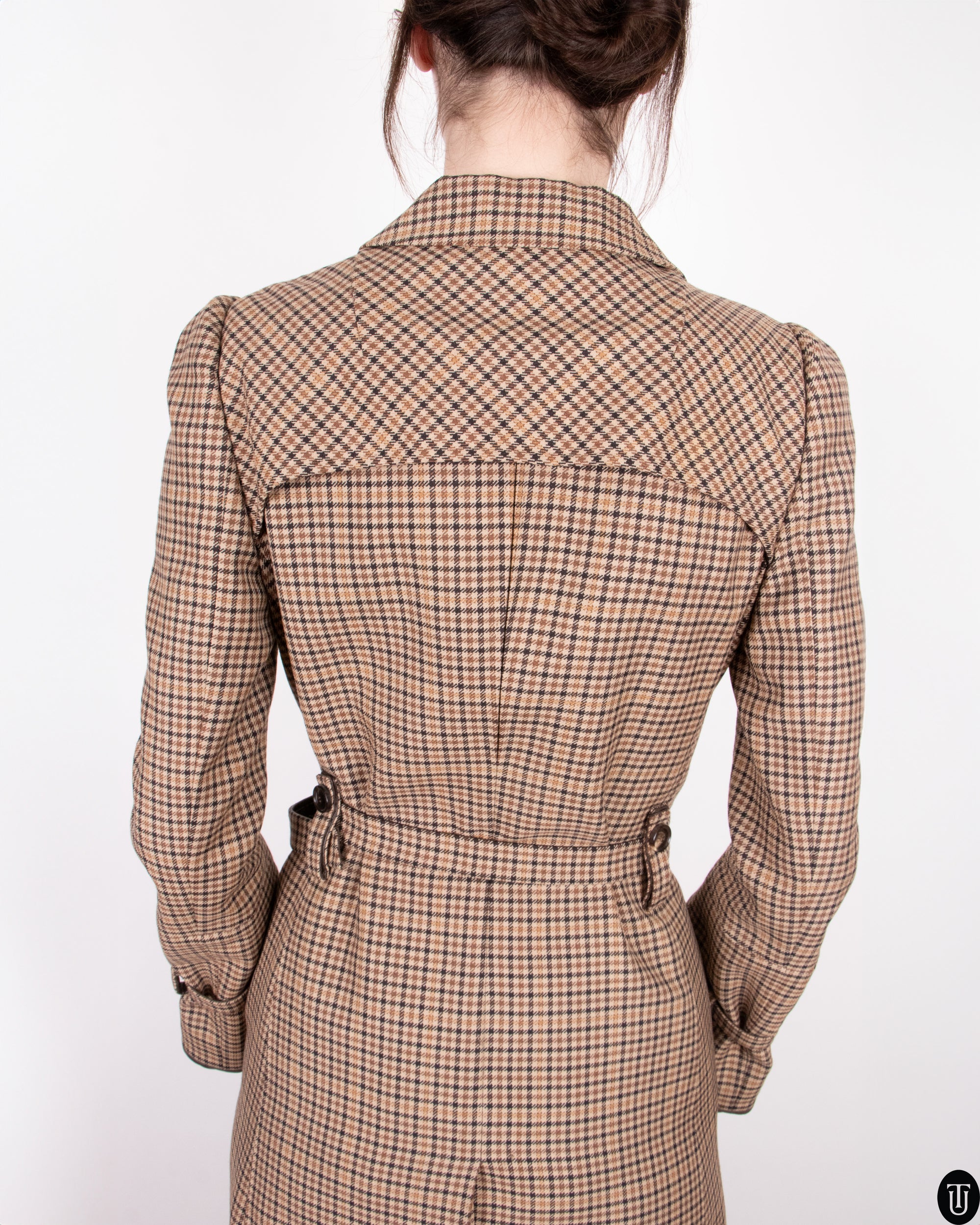 FW08 Balenciaga Houndstooth Wool Trench Coat M