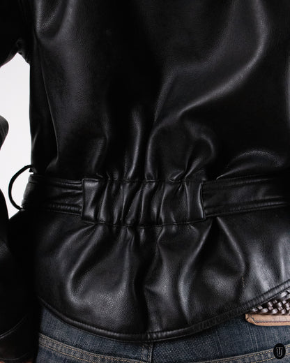80's Roccobarocco studded leather jacket S
