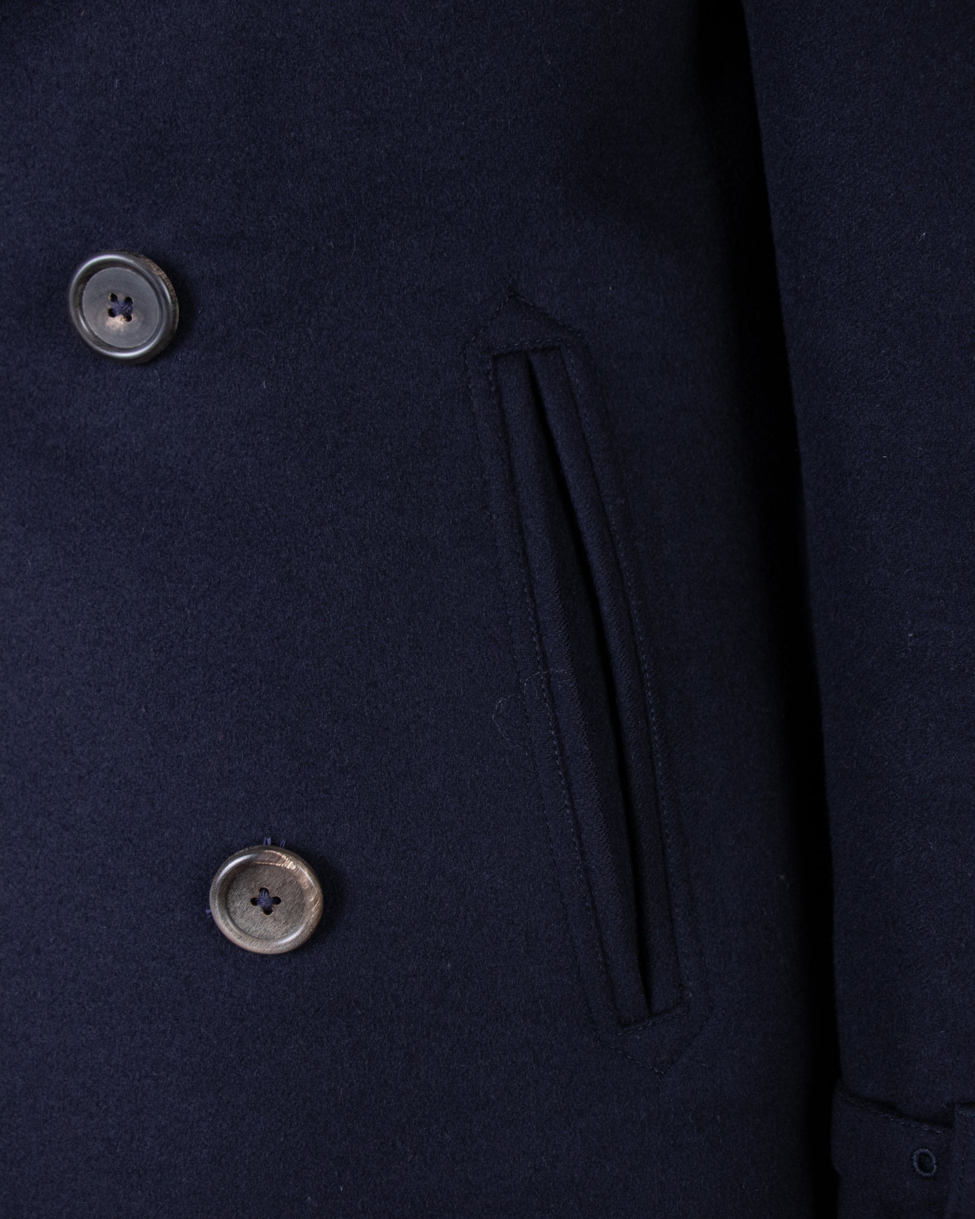 2000s Aquascutum Navy Wool Pea Coat M